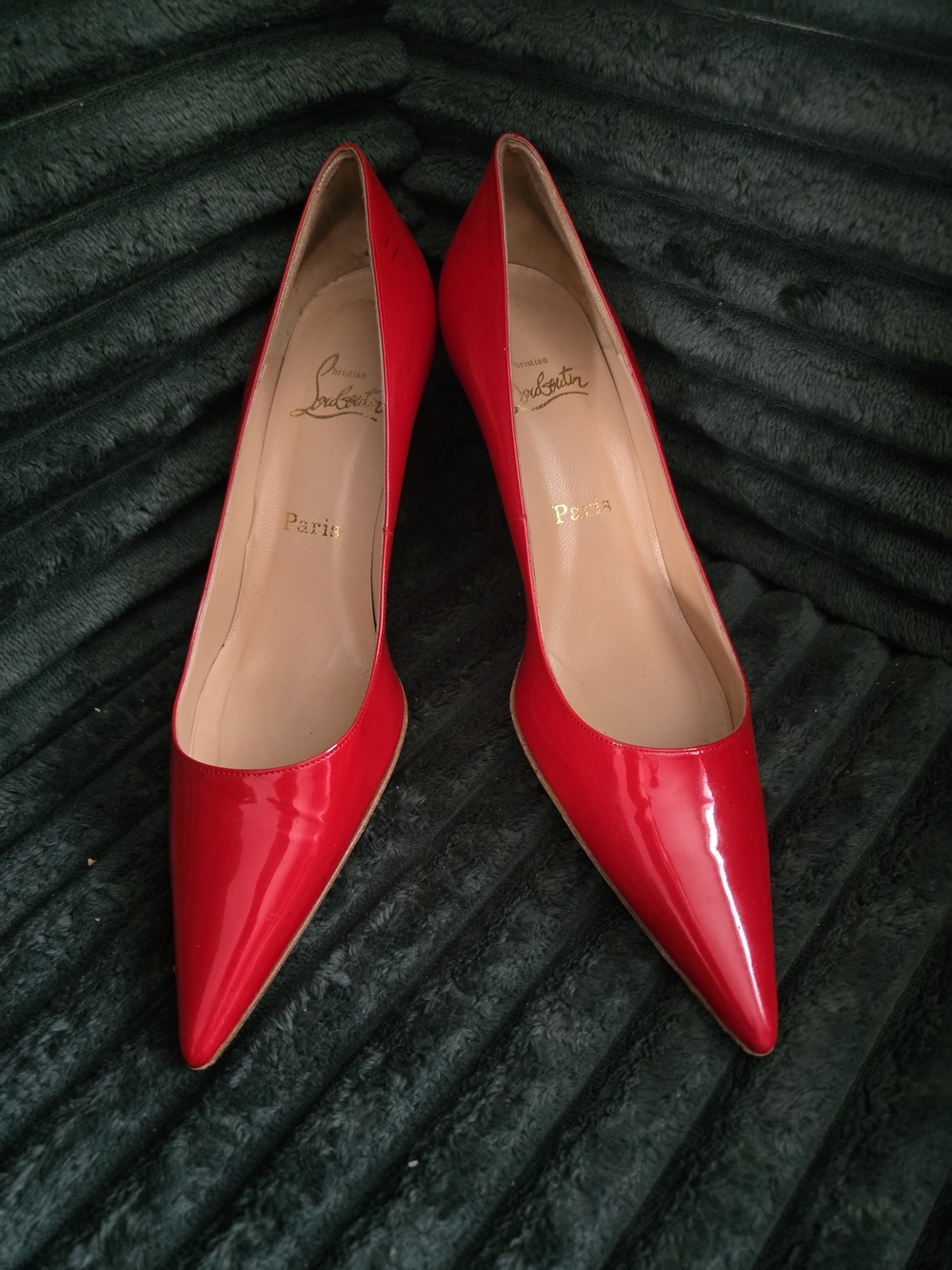 Christian Louboutin Patent Red Pointed-Toe Pumps